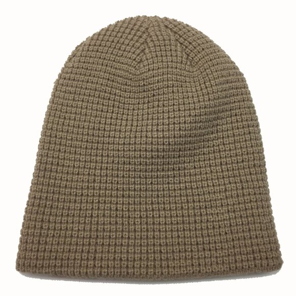 Yea.Nice Beanie Soft Acrylic Tan Waffle Weave Beanie Hat Cap - Picture 3 of 3